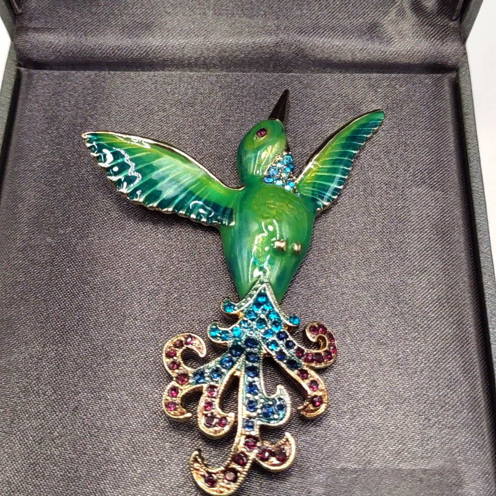 Enamel Bird Brooch